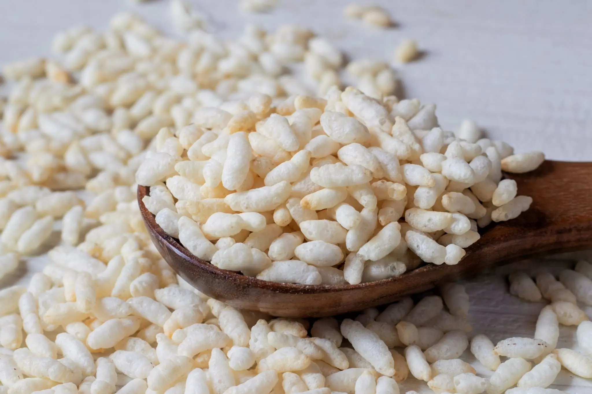 Puffed rice (muri) in a bowl, a popular Indian snack